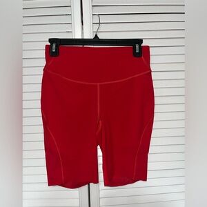 Lululemon dark red base pace shorts